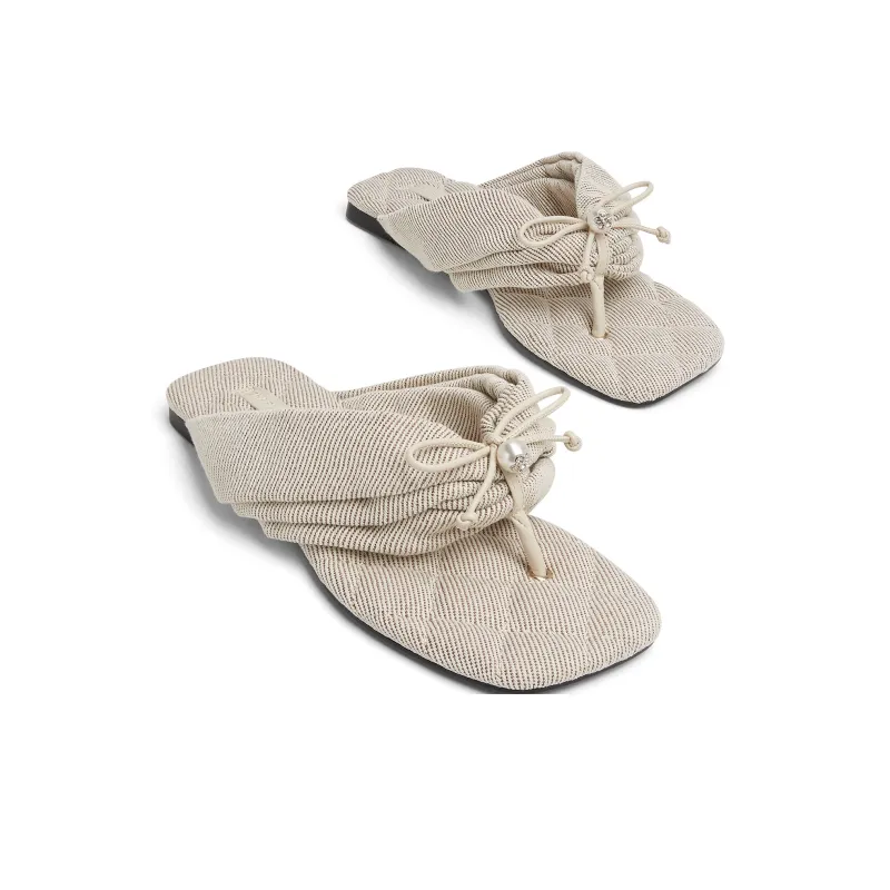 CHARLES&KEITH Composite Sole Flip Flops 1.5cm Women's Beige-2