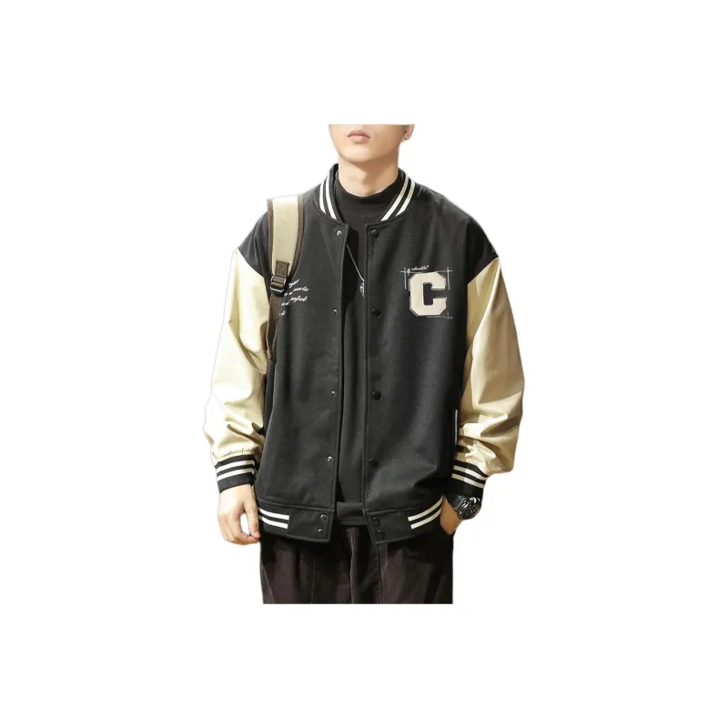 Tonlion Baseball Jacket Men's Black-0