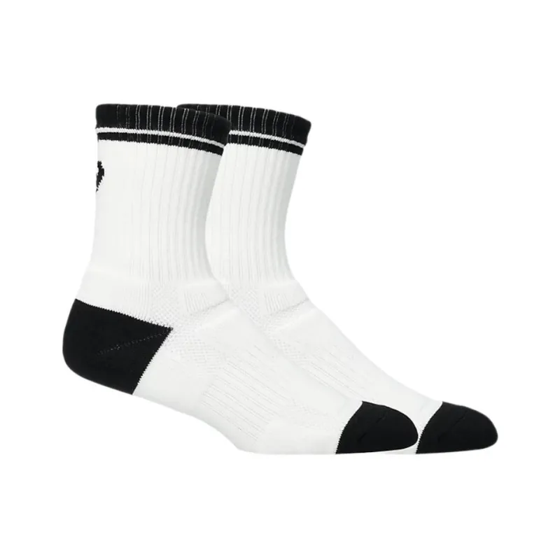 Asics Knee High Socks Men's 1 Pack White Black-1