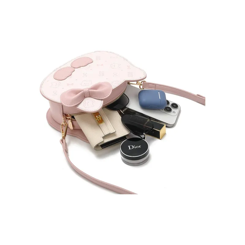 CHAOFANJI PU Shoulder Bag, Handbag, Crossbody Bag Regular Women's Cherry Blossom Pink-5