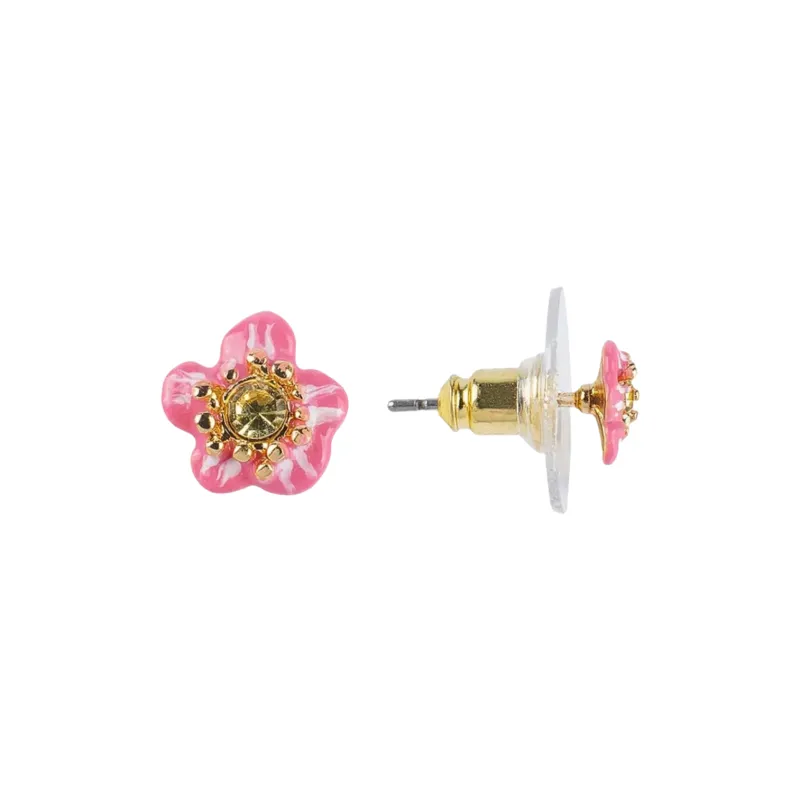 LES NEREIDES Gold plated Brass Stud Earrings Women's Purple-4