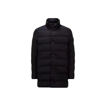 Moncler Pisuerga Long Down Jacket Down Jacket Men's Marine Blue