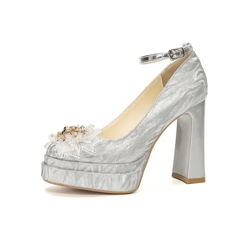 Zubumei Chunky Heel High Heels 11CM Women's