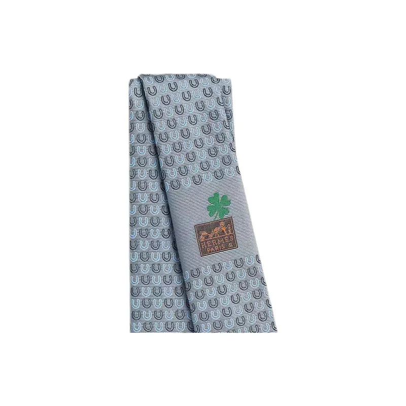 HERMES Mulberry Silk Ties Men's Gray-1