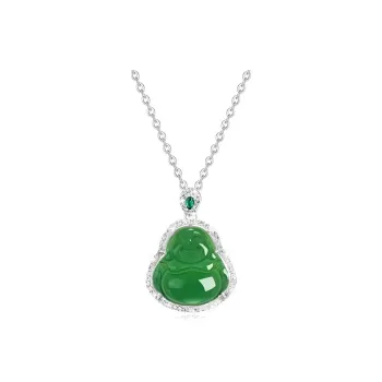 HAPPY BEAN Chalcedony Jade Necklaces Women's