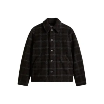 H&M Jackets Coats Men's Dark Brown Plaid