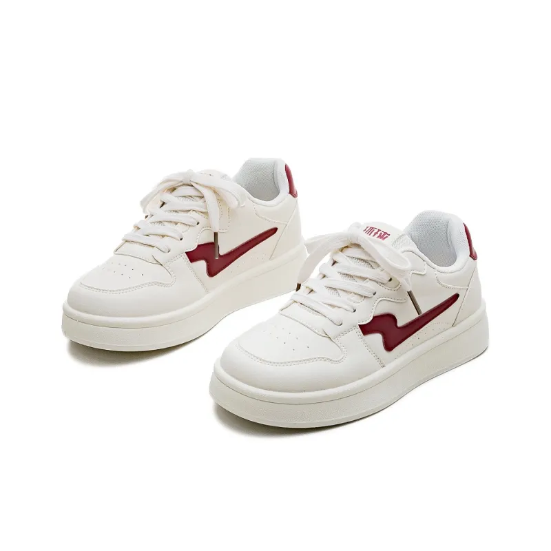 HUANQIU Slip Resistant, Abrasion Resistant, Breathable Low Top Skateboard Shoes Women's Fiery Red-2