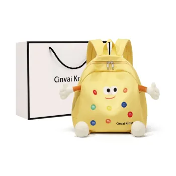CinvaiKrose Fabric Backpack For Elementary School Students Small Size Women's Ginger Yellow