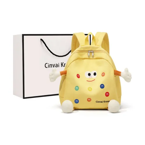 CinvaiKrose Fabric Backpack For Elementary School Students Small Size Women's Ginger Yellow