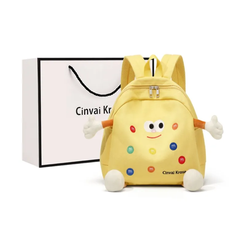 CinvaiKrose Fabric Backpack For Elementary School Students Small Size Women's Ginger Yellow-0