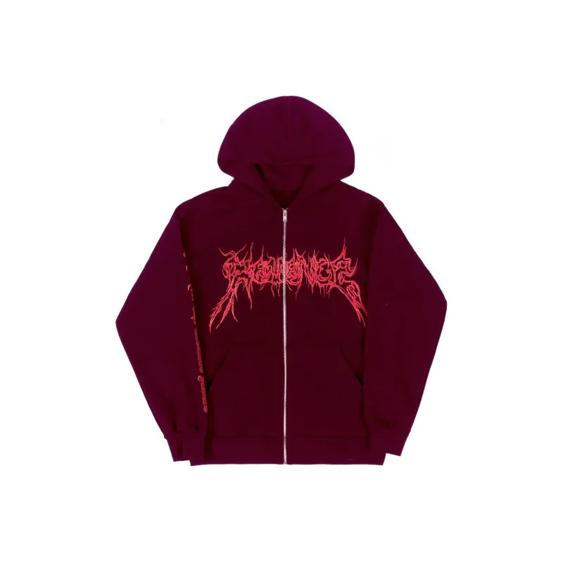 Revenge F-VETEMENTS MAROON ZIP HOODIE Jackets Coats Unisex Red-0