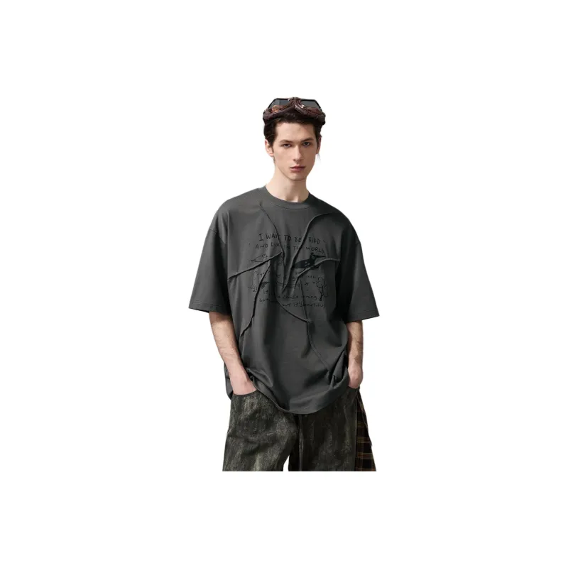 Organic Emotion T Shirt Unisex Charcoal Black-0