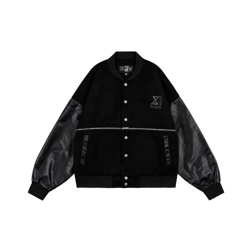 XINYINSU Baseball Jacket Unisex Black