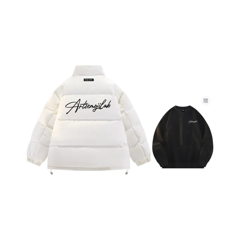 Emoji Down Jacket Unisex Black Red-16