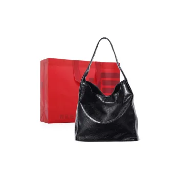 Dubaolu Synthetic Leather Tote Bag, Shopping Bag, Shoulder Bag Large Size Women's Black/Ecru