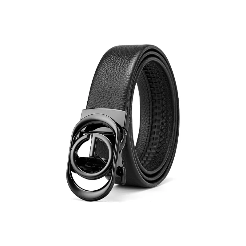 Cheekkiss Cow Leather Belts Men's Gunmetal 3.5cm-4