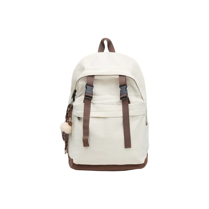 OUZIHUANG Nylon Backpack Unisex Black/White/Green-1