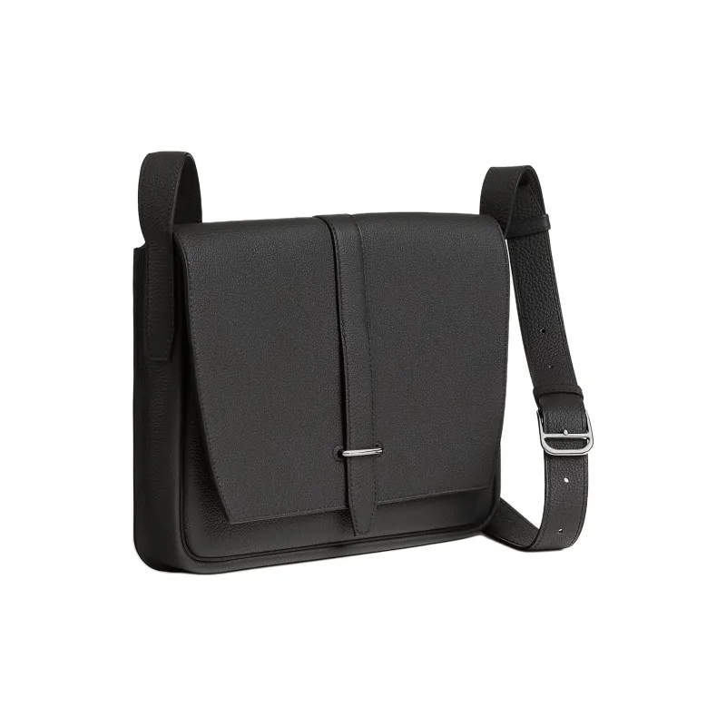 HERMES Steve Light Junior Togo Calfskin Messenger Bag, Shoulder Bag Women's Deep Bronze-1