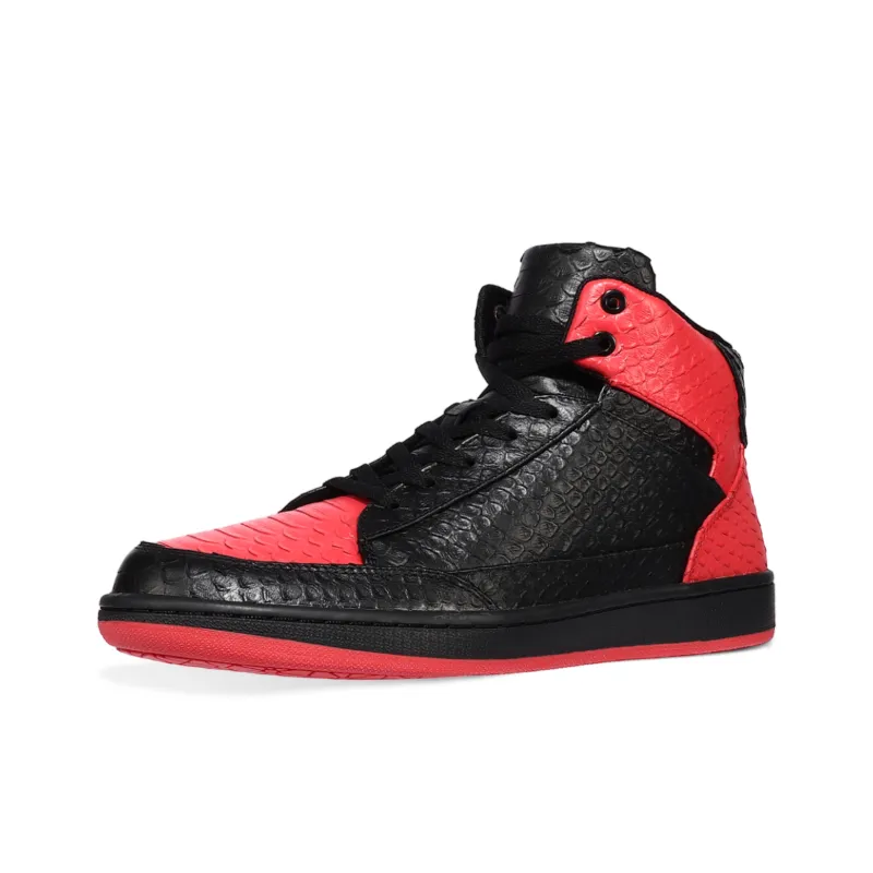 SOULSFENG High Top Skateboard Shoes Men's Black Red-1