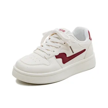 HUANQIU Slip Resistant, Abrasion Resistant, Breathable Low Top Skateboard Shoes Women's Fiery Red