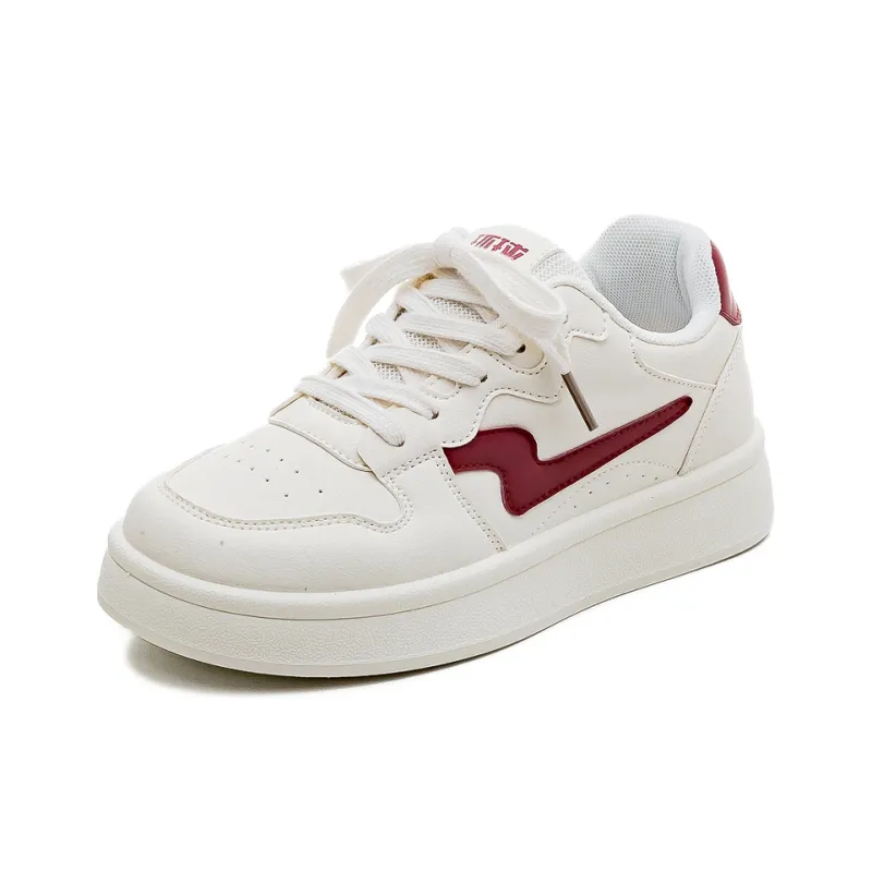 HUANQIU Slip Resistant, Abrasion Resistant, Breathable Low Top Skateboard Shoes Women's Fiery Red-0