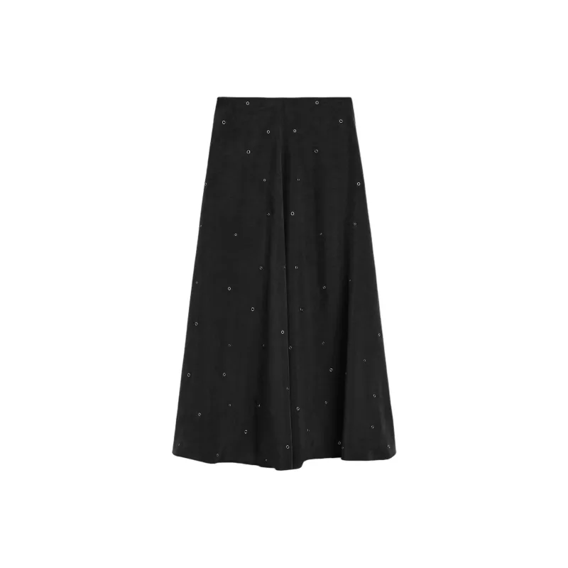 Massimo Dutti Casual Long Skirt Women's Black-1