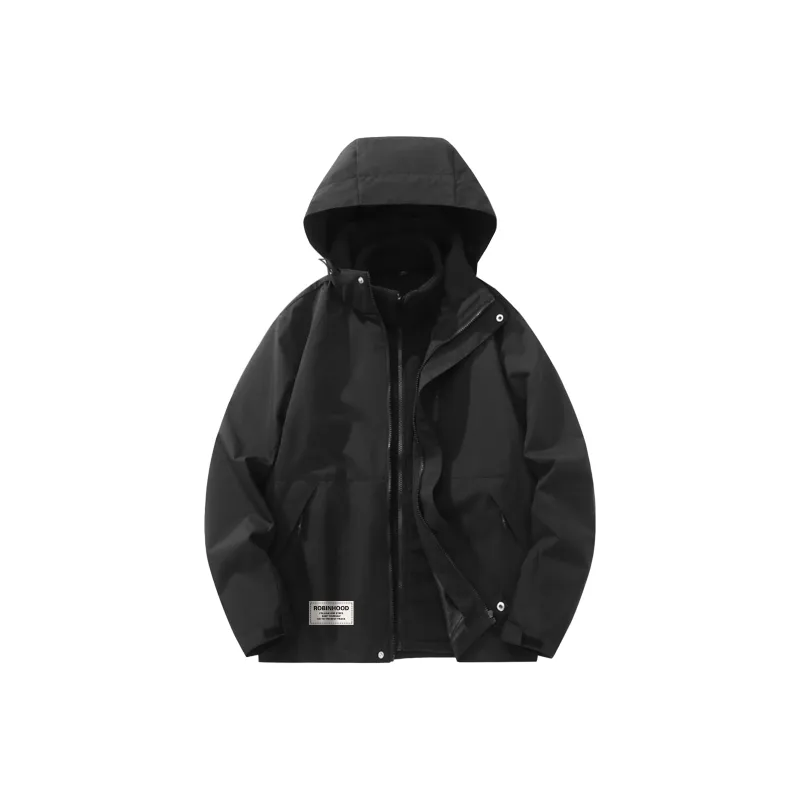 ROBINHOOD Waterproof And Windproof Windbreaker Jacket Unisex Black-0