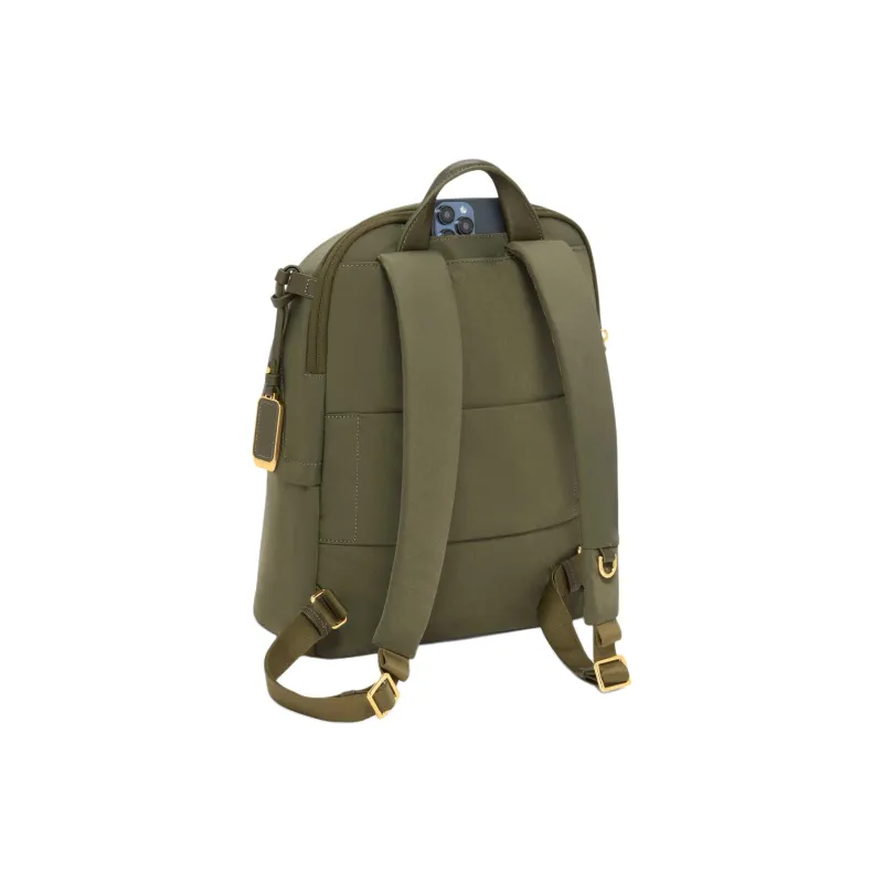 TUMI Voyageur Fabric With Cow Leather Backpack Medium Size Women's Olive Green-2