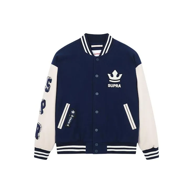 SUPRA Baseball Jacket Unisex Dark Marine Blue-0