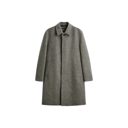 ZARA Coats Men's Zebra Print Brown