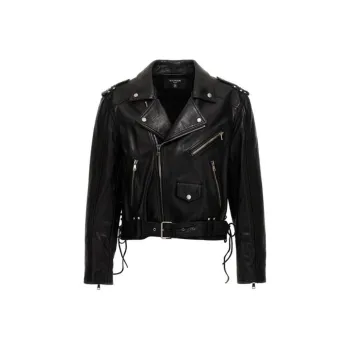 BALMAIN Leather Biker Jacket