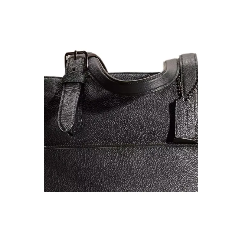 COACH Metropolitan Leather Tote Bag Shopping Bag Shoulder Bag Handbag Large Size Men's Gunmetal With Midnight Navy-1