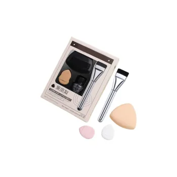 FANHUASENLIN Black Pineapple Triangle Powder Puff Make up Tools 7 Piece Set