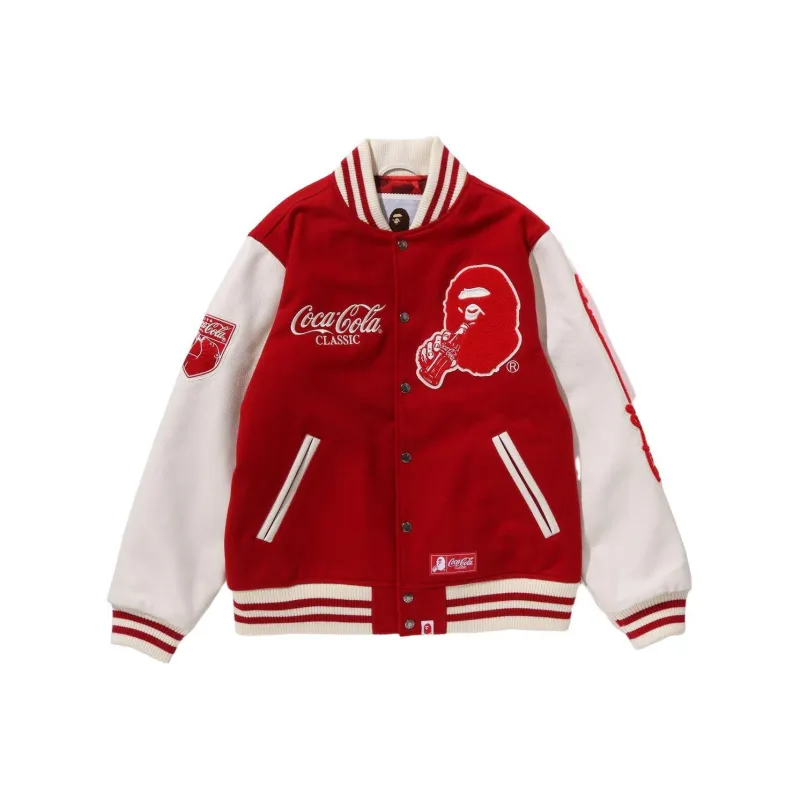 A BATHING APE X Coca Cola Varsity Jacket-2