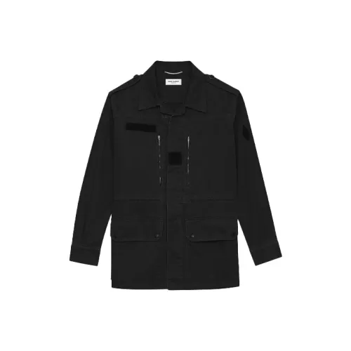 SAINT LAURENT Parka Coats Men's Black
