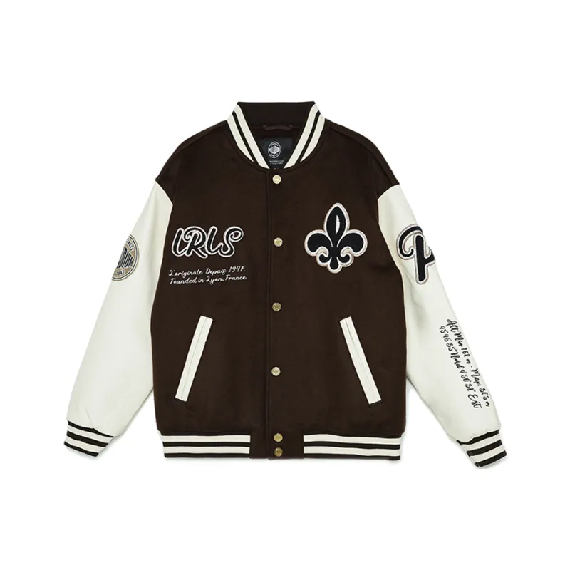 Palladium Reverse Dimensional Series Baseball Jacket Unisex Beige Yellow-3