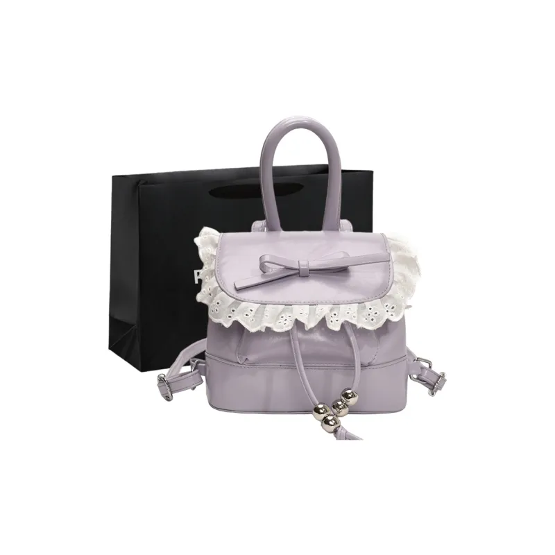 PINK·LAND PU Backpack Regular Women's White/Pink/Purple/Black/Yellow-14