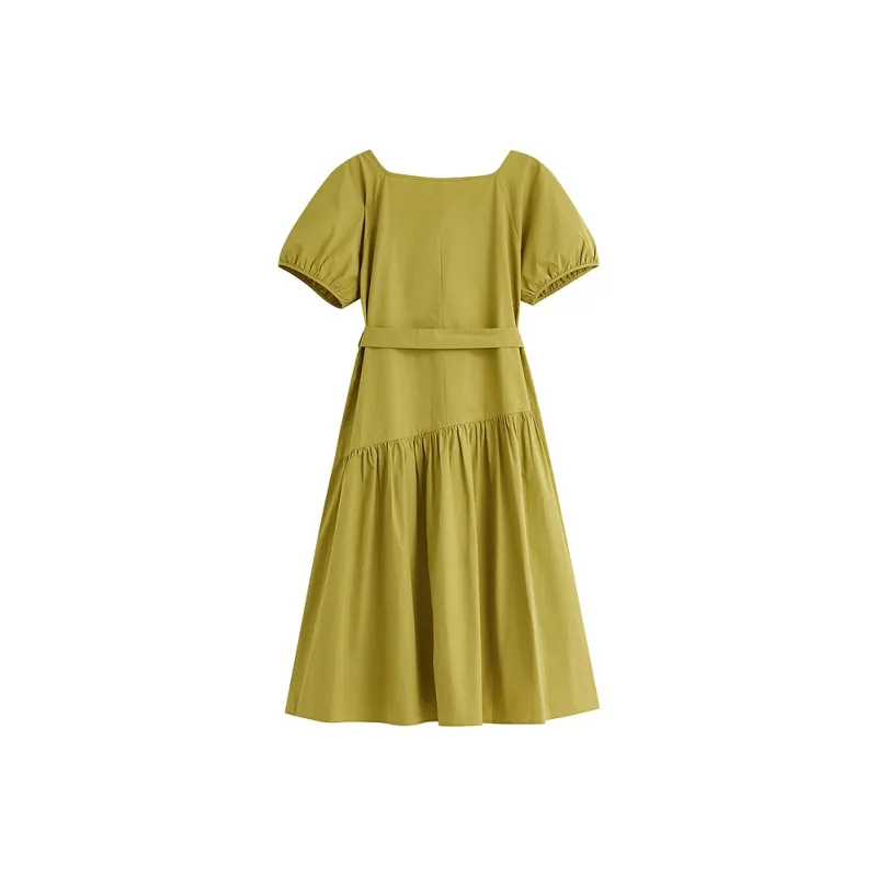 Inman Short Sleeved Dress Women's Spring Grass Green-1