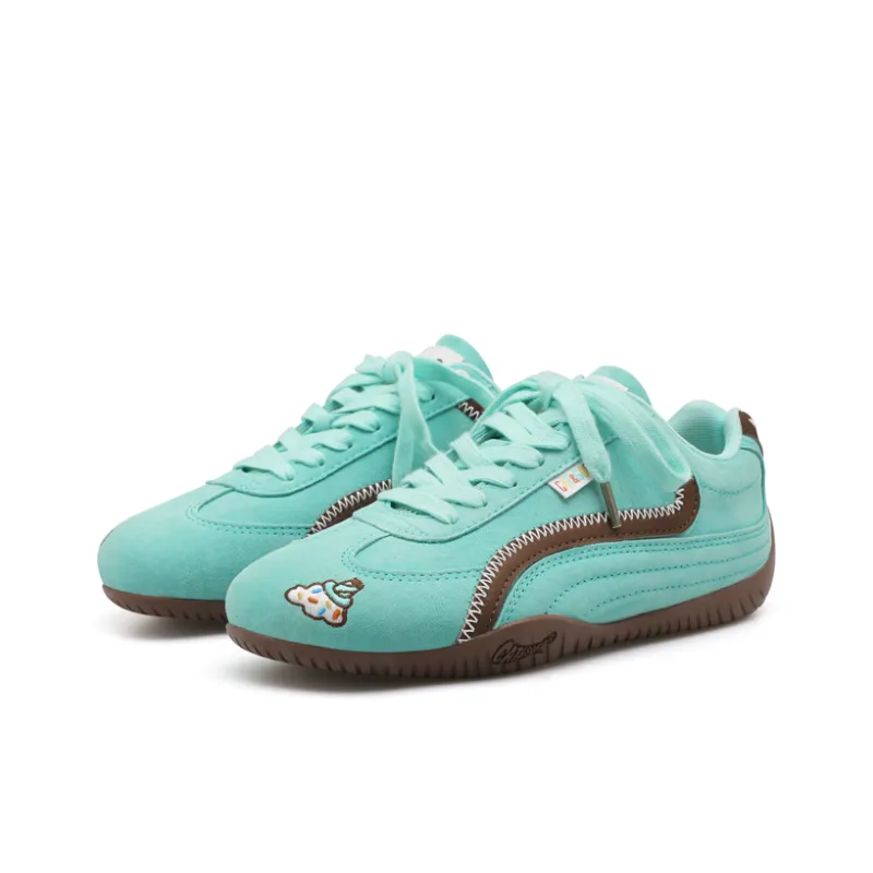 Cat&Sofa Anti Slip Wear Resistant Low Top Skateboard Shoes Unisex Mint Chocolates-2