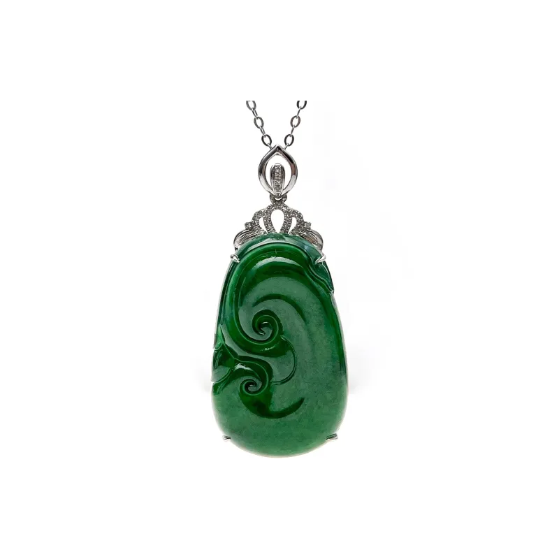 Oriental Jade Ice Type Necklaces Women's-0