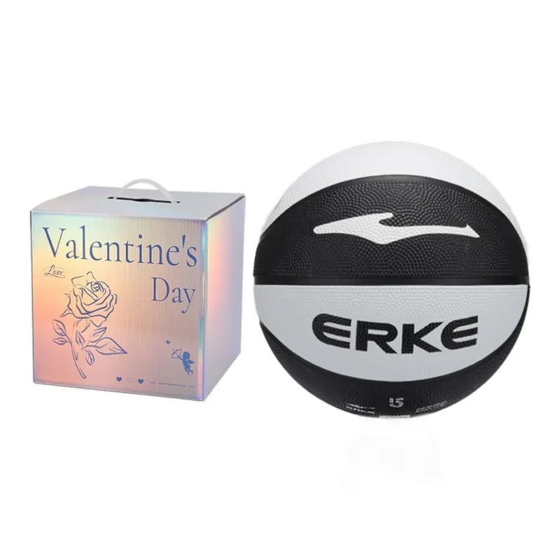 Erke Rubber Multicolor Basketball Black White Size 5 Ball Competition Training Unisex-11