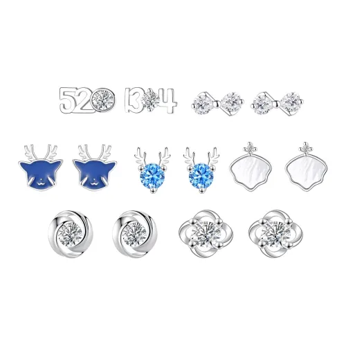 KINGFOCUS 999 Fine Silver Needle Stud Earrings Women's