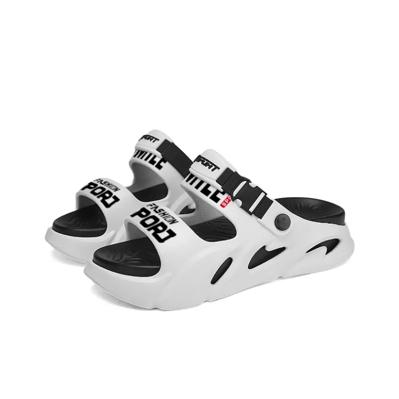 CAMOSI Beach Sandals Unisex Black Gray/White Black/Orange/Mint Green-3