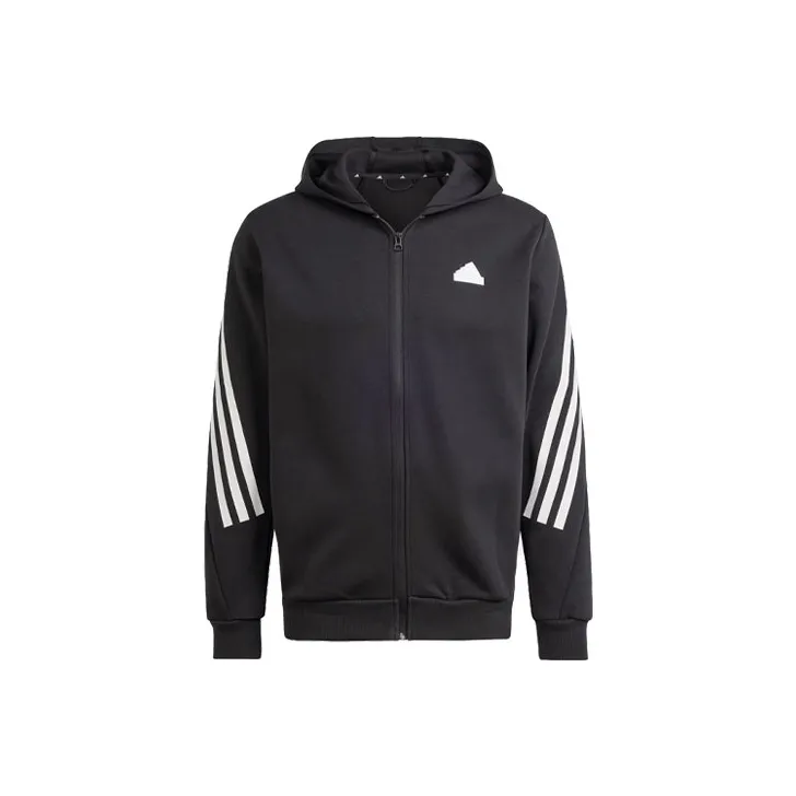 Adidas Future Icons Future Icons 3 Stripes Full Zip Hoodie Jackets & Coats Men's Black-0