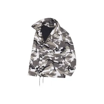 Balenciaga Off Shoulder Military Parka