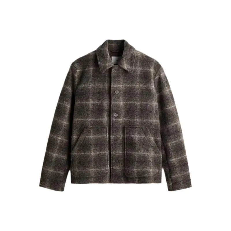 H&M Jackets & Coats Men's Brown Plaid-0