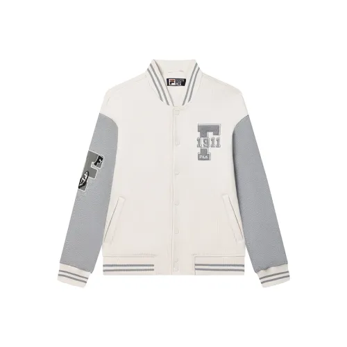 FILA Baseball Jacket Unisex Steam White