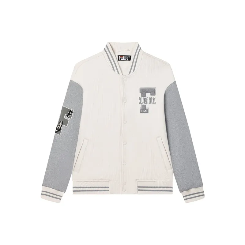 FILA Baseball Jacket Unisex Steam White-0