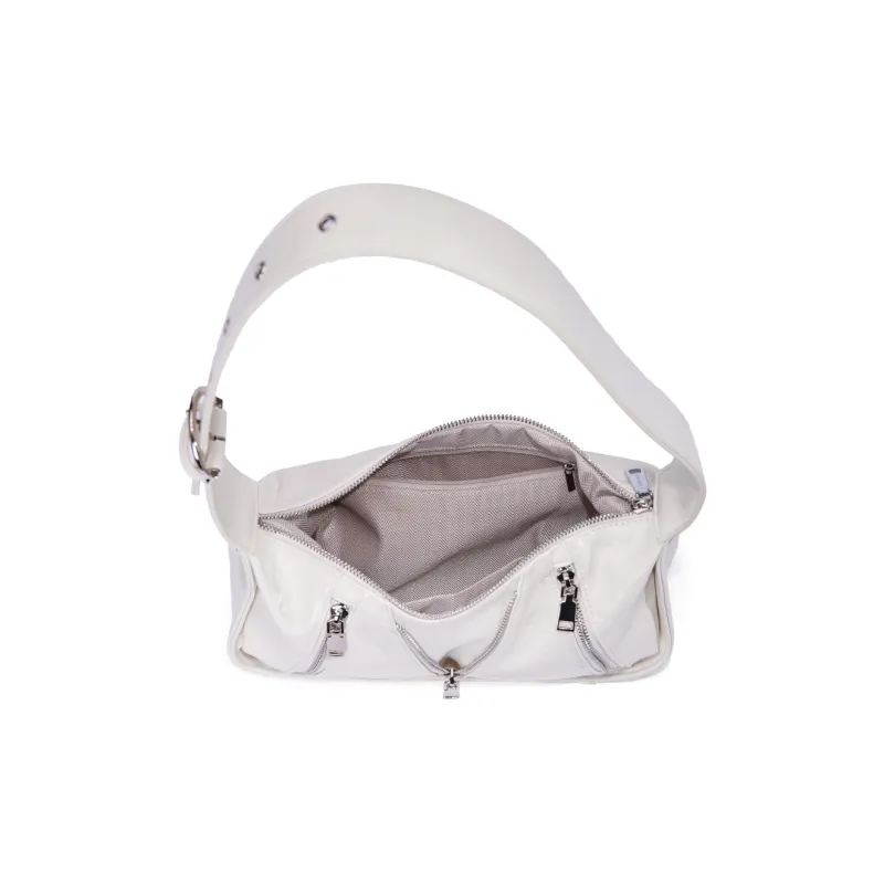 Dubaolu Synthetic Leather Portable Underarm Shoulder Bag Women's White/Silver/Black-4