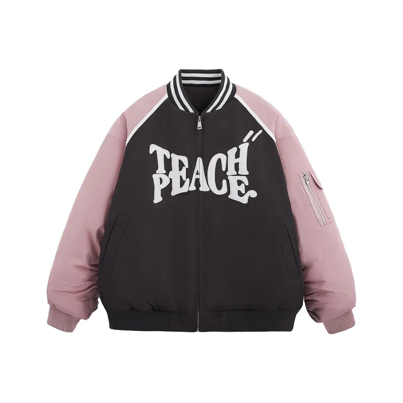 Teach Peace Puffer Jackets Unisex-0